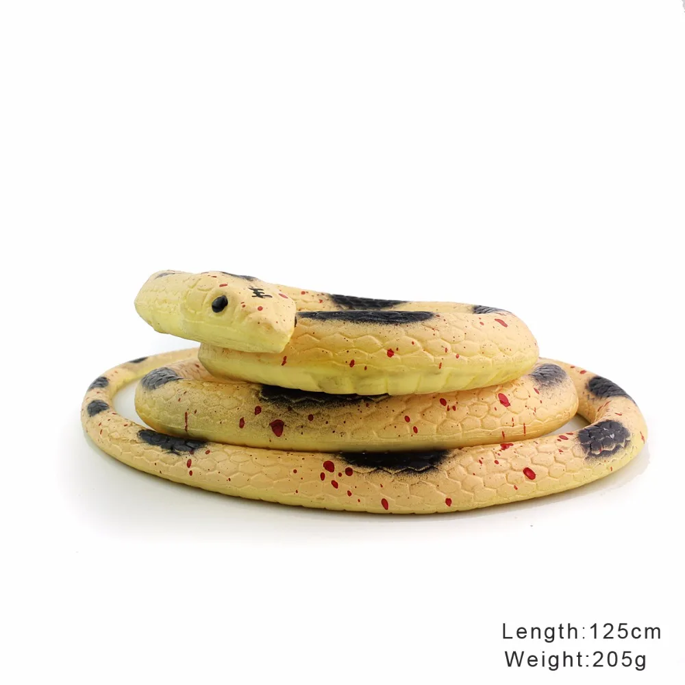 Wiben Хэллоуин Реалистичная мягкая резиновая змея поддельные модели животных 125 см сад реквизит шутка розыгрыши подарок приколы и розыгрыши