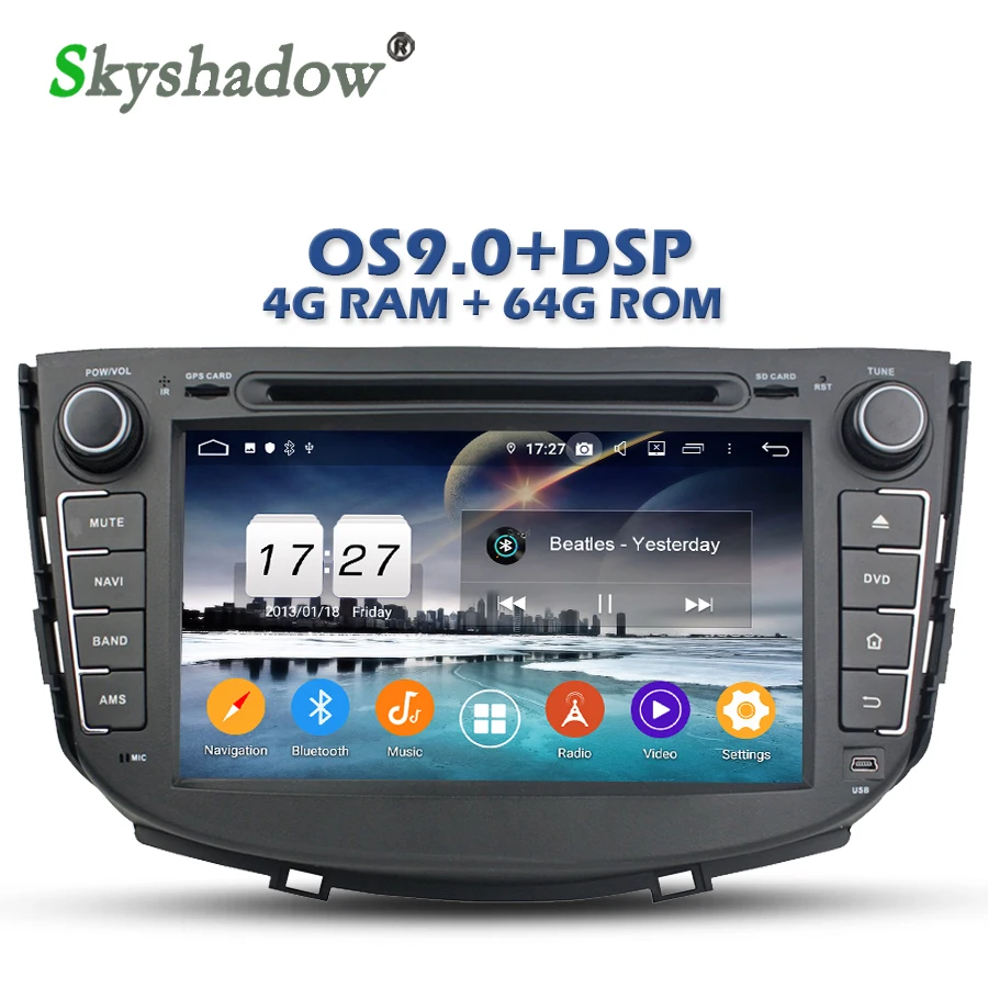 PX6 DSP ips Android 9,0 4G+ 64G автомобильный DVD плеер gps google map Радио RDS Wi-Fi Bluetooth 5 для Lifan X60 2011 2012 2013