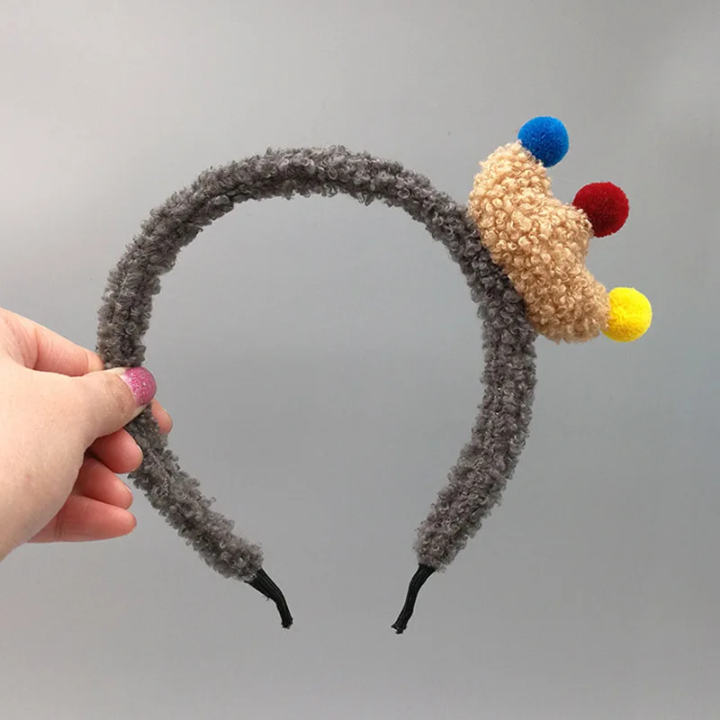 Распродажа, корейский милый детский головной убор с кроликом, Детские вечерние повязки на голову, повязка на голову для девочек, плюшевая повязка для волос, аксессуары - Цвет: headband Crown 7