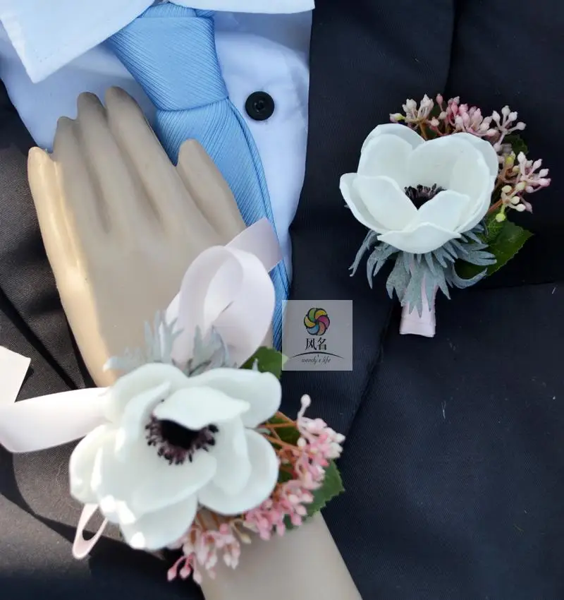 Wedding Corsages Groom Boutonniere Bride Bridesmaid Hand Wrist Flower