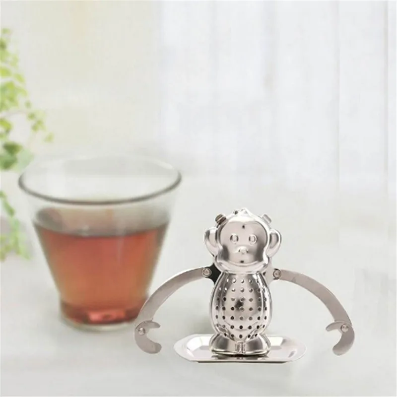 

Lovely Monkey Tea Strainer Infusers Stainless Steel Convenient Cute Strainer Filter Diffuser Tea Tools Kitchen Teaware