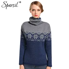 Sparsil, Женский Осенний Рождественский кашемировый свитер, женские кашемировые толстые топы, зимние женские водолазки, вязаный пуловер в горошек