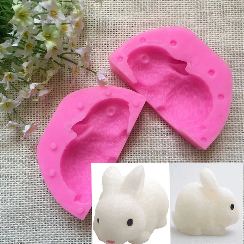 Новый 3D кролик силиконовые формы для мыла Торт Плесень Смола глина животное