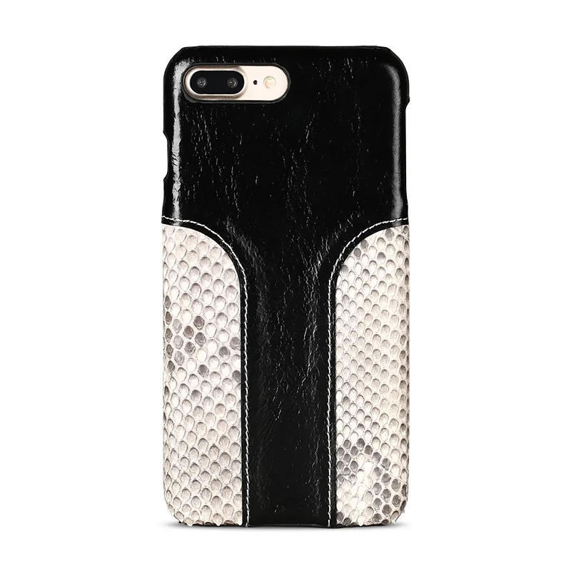 

N Wangcangli Phone Case Snake Skin Fight Wax Leather Back Cover For Iphone 8 Plus Case All Hand-made Custom Processing