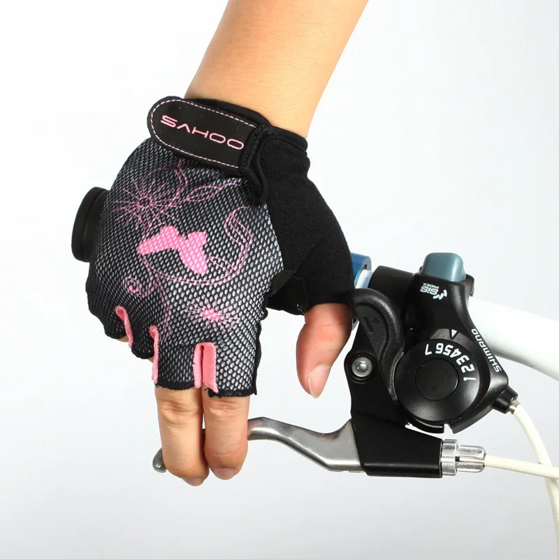 2017 Cycling Bike font b Gloves b font Shockproof Anti Half Finger font b Gloves b