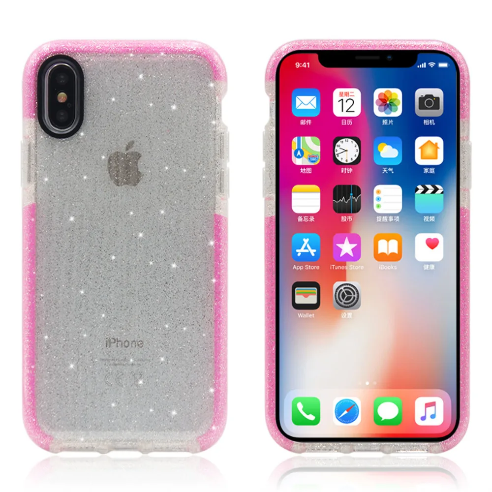 

YX002 Case for iPhone 8 7 6 6s plus, Transparent TPU Silicone for iPhone Cover Coque for iPhone7 Cases Water ripple glitte