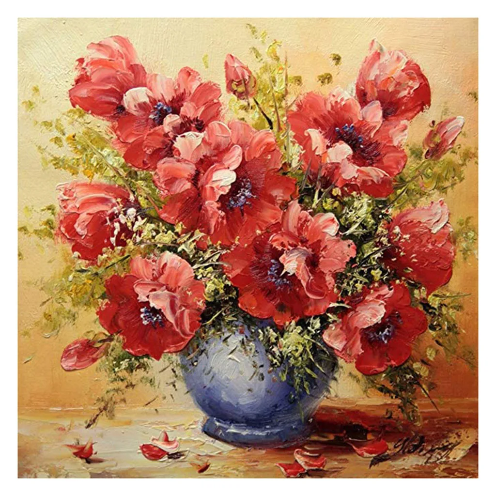 

5D Full Square Dirll Brilliant Colorful Flowers And Diamonds Rhinestone Pasted DIY Diamond Painting Cross Stitch H0321