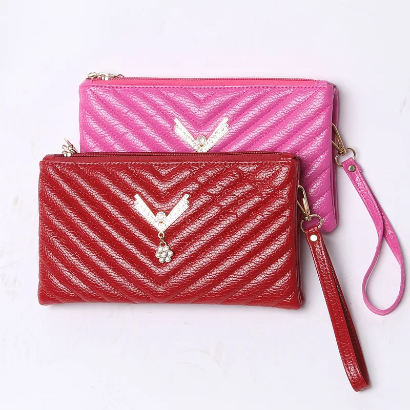 Women Diamond Lattice Messenger Bag Wristlet Strap PU Leather Long Wallet Luxury Designer Famous Brand Women Shoulder Messenger Bags (2)