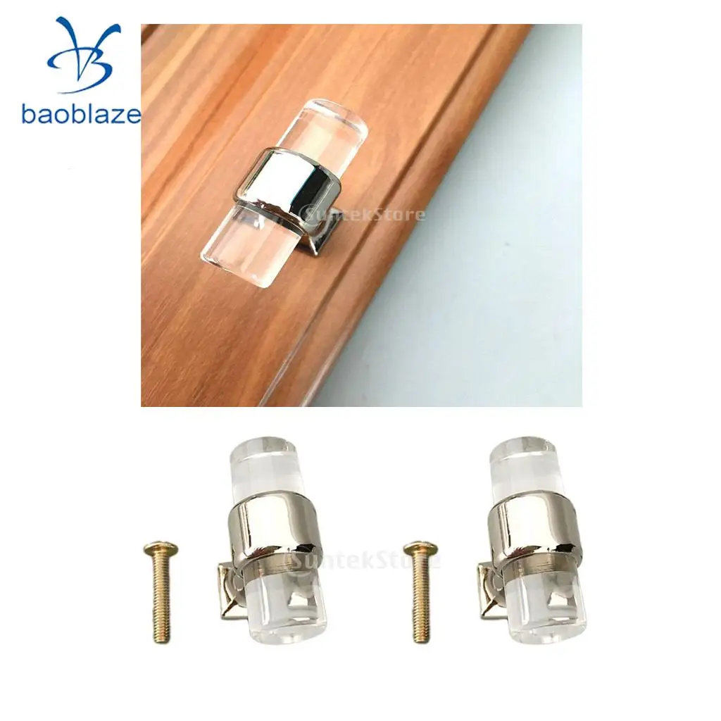 2Pcs 40mm Acrylic Cabinet Home Furniture Door Knob T Bar Knob Pull Handle