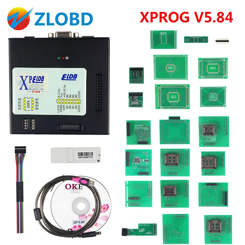 

XPROG V5.84 with USB Dongle ECU Programmer XPROG M V5.55 Full Adaptors X-PROG M V5.75 Box ECU Programmer Free Shipping