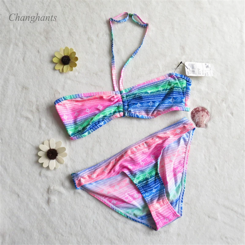 

2019 new model Girl bikini set 9-16 Y Kids Children 2 piece swimwear Swimming swim wear suit two pieces swimsuit bathing suits