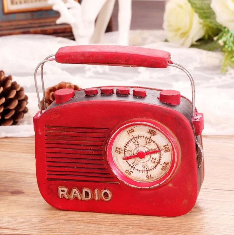 Spedizione Gratuita! Colore Rosso Stile Vintage Modello Radio Antico Aspetto Resina Radio Stampo Resina Artcraft Coffee Bar Decor