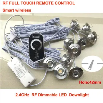 

10pcs 3W LED Downlight Dimmable AC85-265V With RF Dimmer+Driver+Remote Controller Mini 10x3W LED Down Light Free Shipping SNYKA