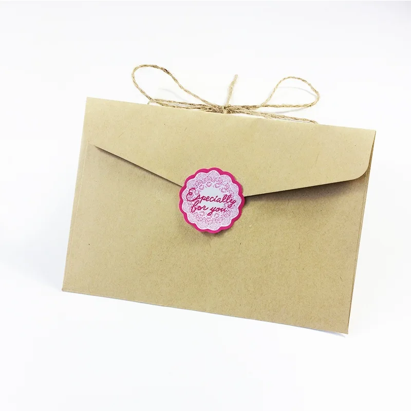 120 шт./лот тиснением цветок Форма розовый DIY Многофункциональный печать Стикеры с "специально для вас" подарочная упаковка этикетка