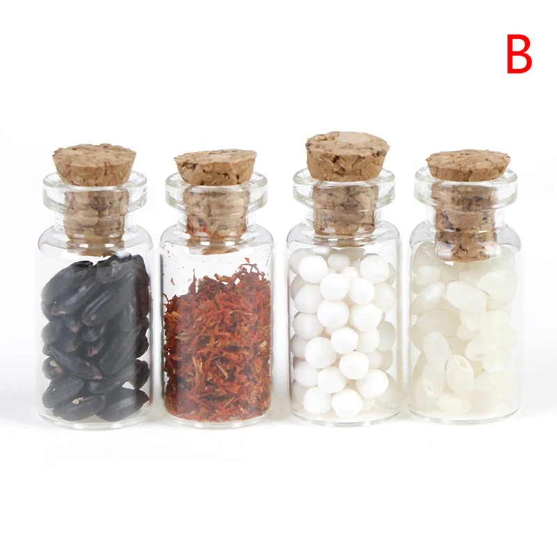 1/2/3/4Pcs 1/12 Dollhouse Miniature Accessories Mini Glass Seasoning Bottle Simulation Kitchen Food Model Toys 9