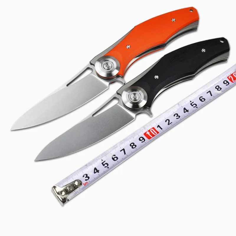 

Top EDC Tool Bearing Folding Knife D2 blade G10 TC4 titanium alloy Outdoor camping Hunting Survival Tactical Pocket Rescue tool