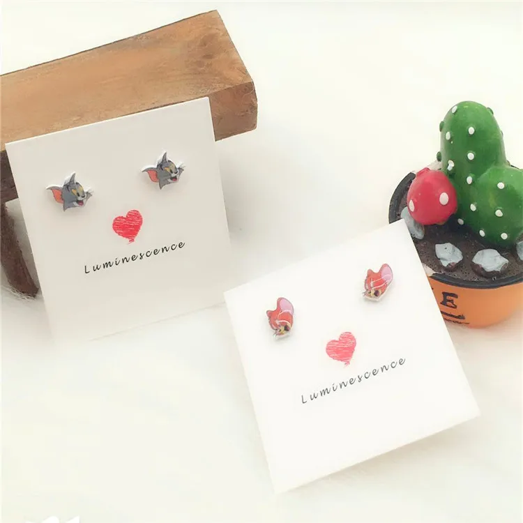 

Tom and Jerry Fashion Anime Cartoon Earring Cute Animal Stud Earrings Women Girls Jewelry Party Birthday New Gifts
