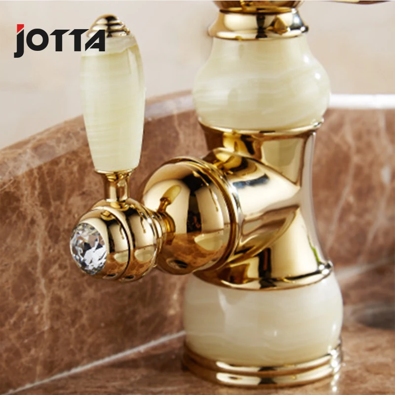 Copper jade faucet rotating water European basin art basin hot and cold water faucet Copper jade faucet rotating water European basin art basin hot and cold water faucet