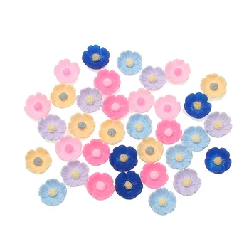 

100pcs Kawaii Resin Flowers Flatback Cabochon Scrapbook Craft Clear Embellishments DiyDecor For Headwear Phone Nail Art Stickers