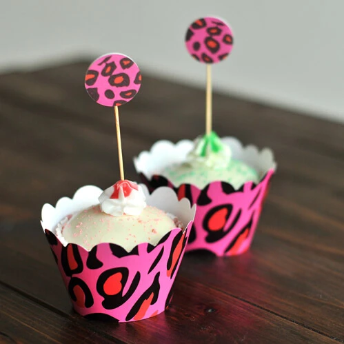 Patron De Leopardo De Moda De La Boda Baby Shower Backen Cupcake Patron De Leopardo De Moda De La Boda Baby Shower Backen Cupcake