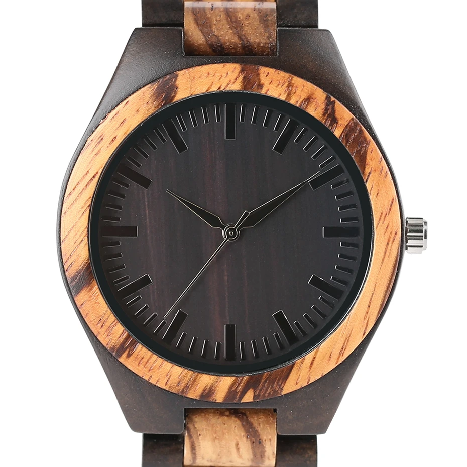 Creative Wooden Stripe Dial Watch Trendy Mens Handmade Bamboo Analog Sport Clock Nature Full Wood Strap Cool Women Wrist Watch 2017 (4)