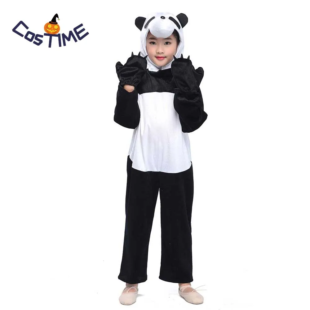 SOIMISS Baby Panda Kostüm Tier Cosplay Pyjama Winter Herbst Flanell Kapuze Strampler Overall für Neujahr Weihnachten Dress Up Accessoires Geschenk 90Cm