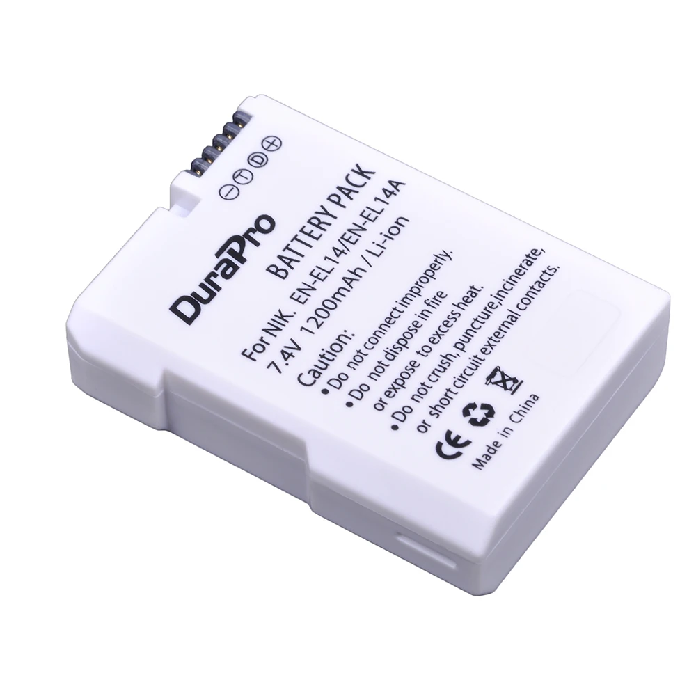 

1pc 1200mAh EN-EL14 EN-EL14A EN EL14 Battery for Nikon D90 D300 D5300 D5200 D5100 D3300 D3200 D3100 for COOLPIX P7100 P7200