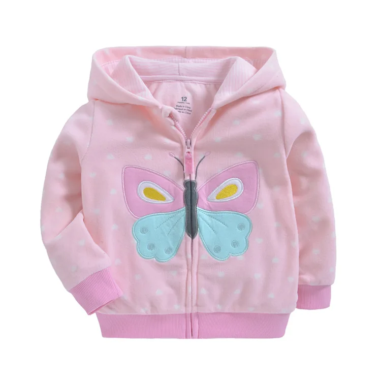 Осеннее пальто для новорожденных от 0 до 3 лет, детское весеннее розовое пальто Детская флисовая верхняя одежда на молнии с капюшоном топы с длинными рукавами
