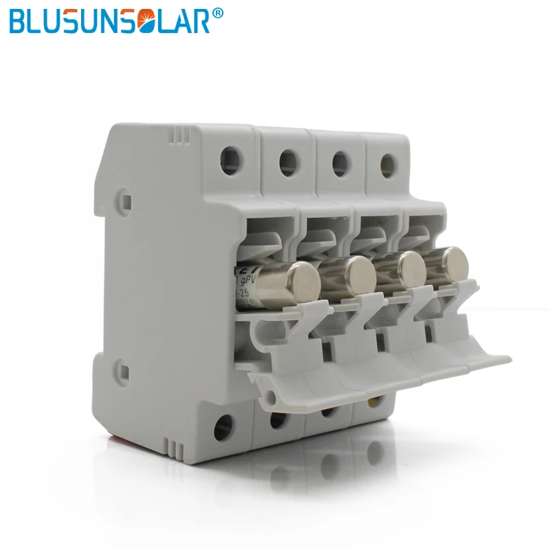 BLUSUNSOLAR 1000V DC 10x38mm Solar PV Fuse Holder With Four Fuse for