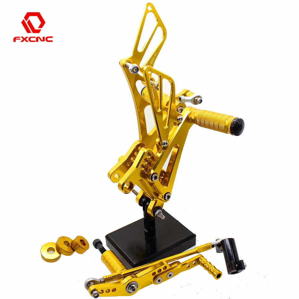 

FXCNC Aluminum Adjustable Motorcycle Rearsets Rear Set Foot Pegs Pedal Footrest For YAMAHA YZF R1 YZFR1 2007 2008