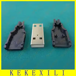 НОВЫЙ 200 шт. Тип A входящий штекер USB 4 Pin разъем с черной Пластик крышка