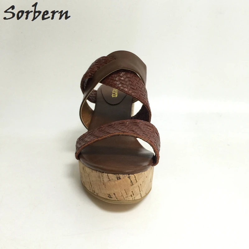 Pantoufles Marron Sorbern Plus Brun Bout Chaussures Us14 Zapatos De Causalité La Taille Sandale Diapositives forme Femmes Ouvert Mujer Des Plataforma À Wedge Dames Plate nSPnwHrdg