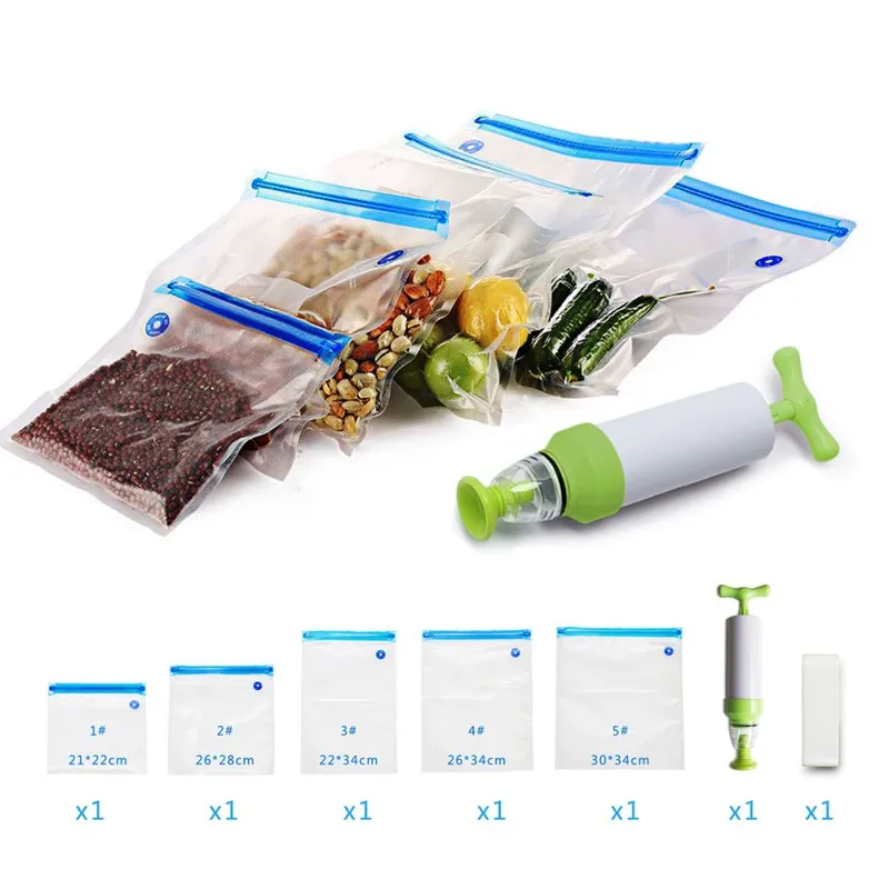 

Vacuum Sealer With Hand Pump Food Sealer Valve System Keep Food Saver Longer-storage Bags Sealed,reusable Practical Easy To Use