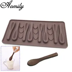Aomily 8 полости ложка в форме Шоколадный Торт Сахар силиконовые формы ice мини лоток для Кухня подарок на день рождения для выпечки