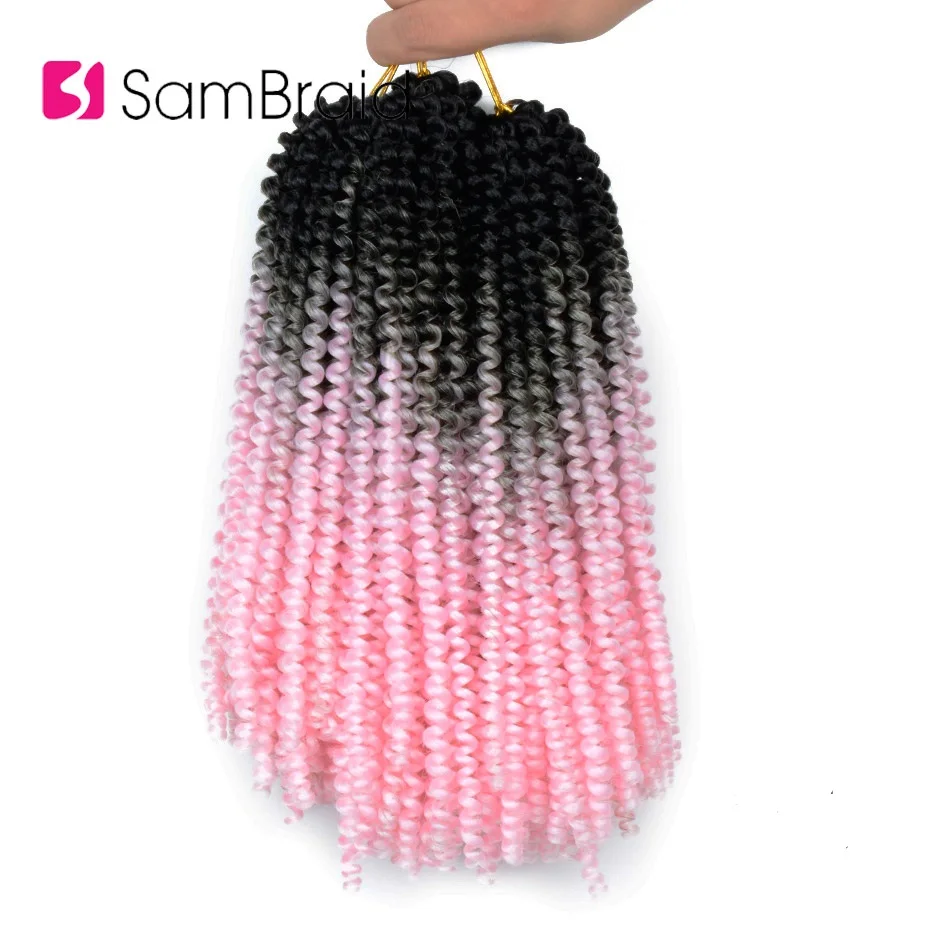 SAMBRAID весенние крученые волосы вязанные крючком косички кудрявые 8 дюймов