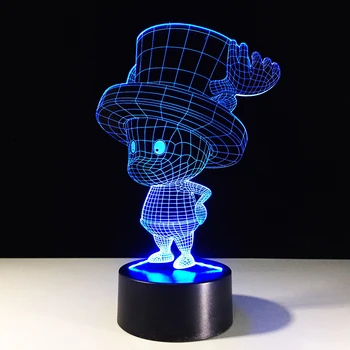 

LED 7 Color Changing Vision Night Lights Baby Sleeping Creative 3D Anime One Piece Tony Chopper Desk Lamp Christmas Decor Gifts