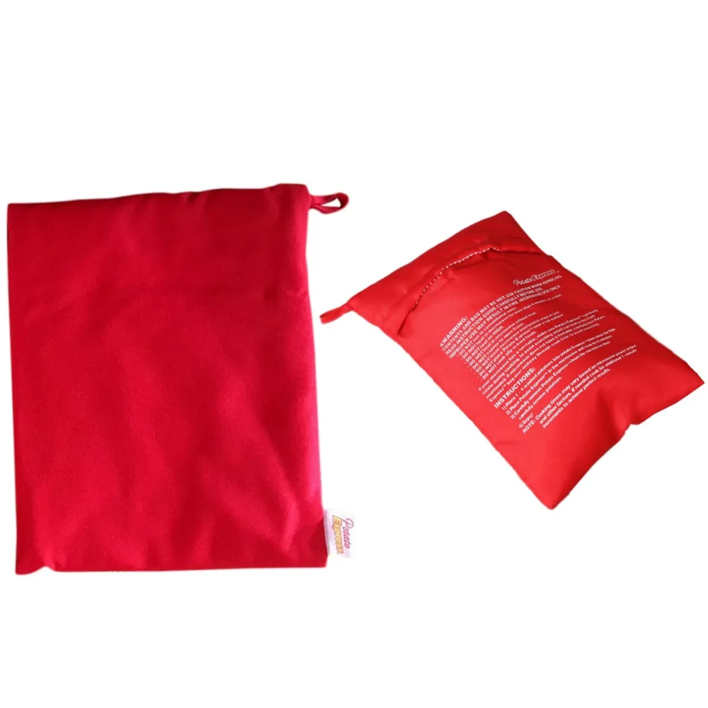 Red Washable Cooker Bag Washable Roast Bag Microwave Cooking Potato Quick Fast Baked Potatoes Pocket Easy To Cook Kitchen Gadget