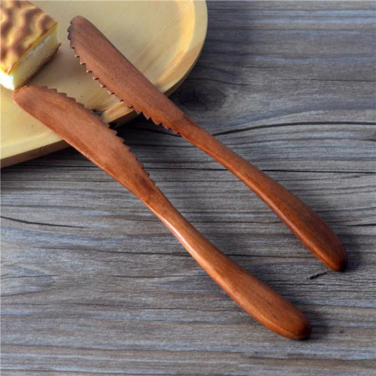 Японский стиль нож для масла зигзаг деревянный для торта нож для сыра из чистого дерева с сырой лаком здоровое масло