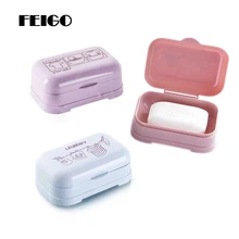 FEIGO 1 шт. печатная мыльница с крышкой чехол для мыла держатель для мыльницы водонепроницаемый домашний дорожный мыльница Аксессуары для ванной комнаты F808