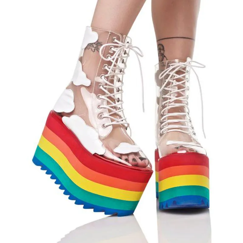 Rainbow Pride Transparent High Platform 