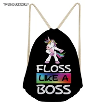 Twoheartsgirl, рюкзак с принтом «Как Босс» на шнурке для женщин, повседневный легкий рюкзак, рюкзак для девочек-подростков