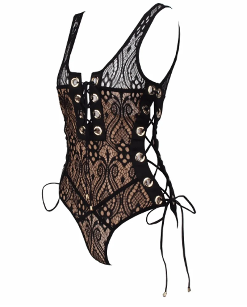 Для женщин спортивный костюм кружева Bodycon Вечерние комбинезон короткий комбинезон штаны сексуальная одежда с открытыми плечами с низким вырезом на спине принт одежда для заклепок