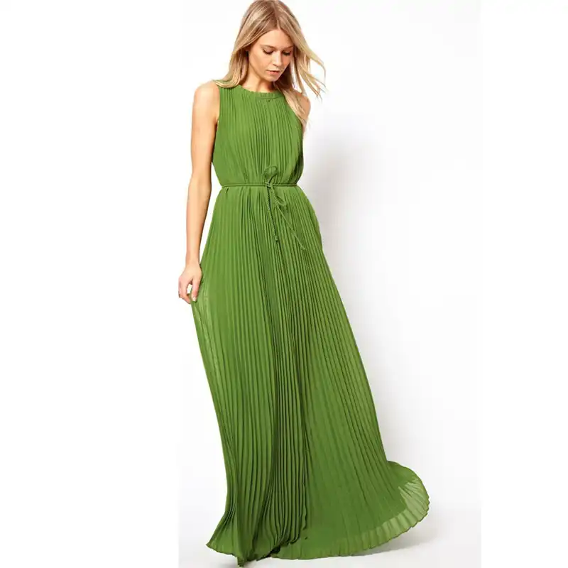 maxi dark green dress