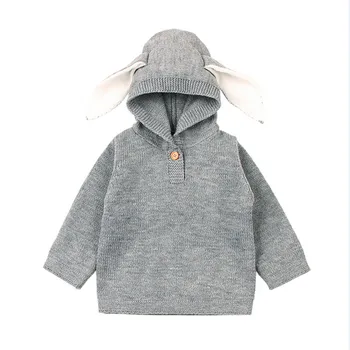 

3D rabbit Ear Lovely Kids Baby Knitted Sweater Winter Pullovers Crochet Tops warm Kids Clothes Autumn Winter