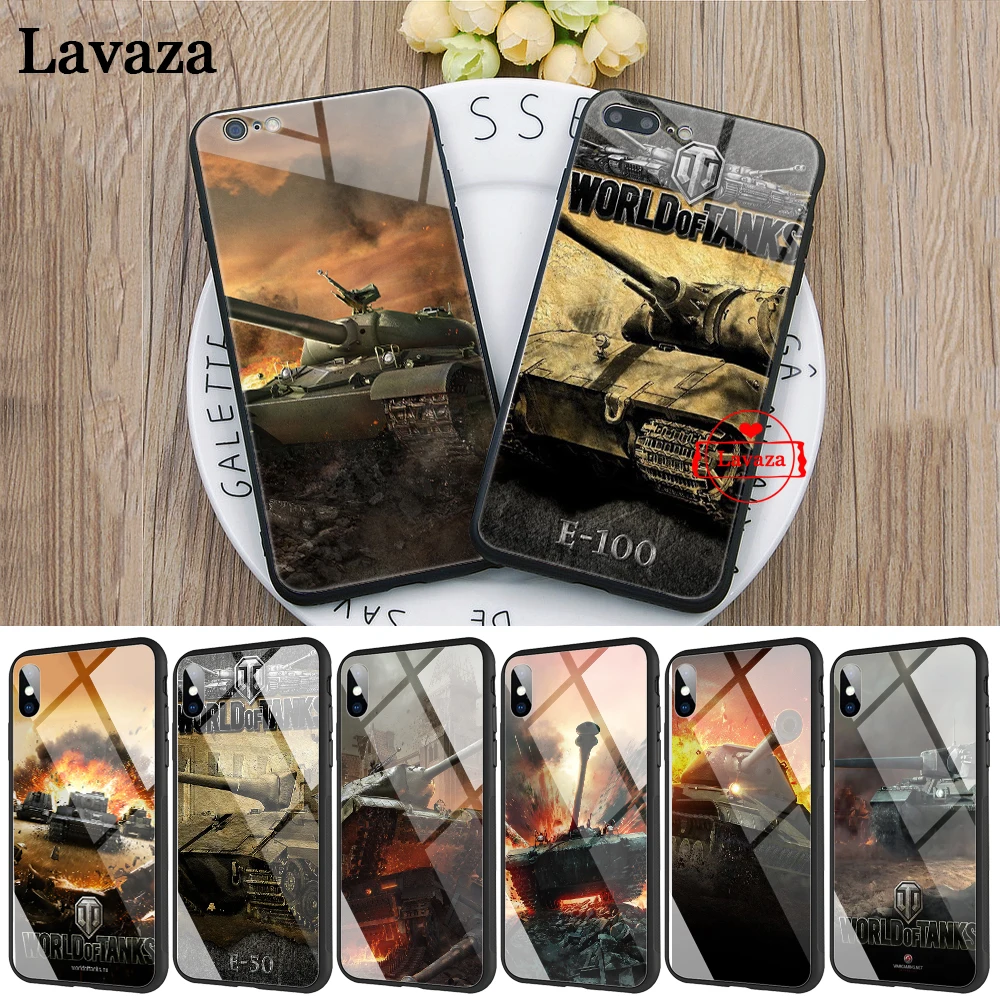 

Lavaza world of tanks on Glass Phone Case for Apple iPhone 11 Pro XR X XS Max 6 6S 7 8 Plus 5 5S SE