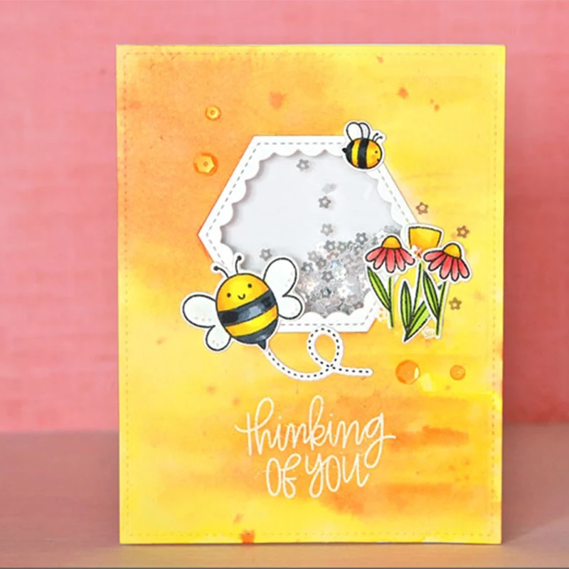 

Thinking of You Bee Transparent Clear Silicone Stamp/Seals For DIY Scrapbooking/Valentine Decorative Card Making Clear Stamp