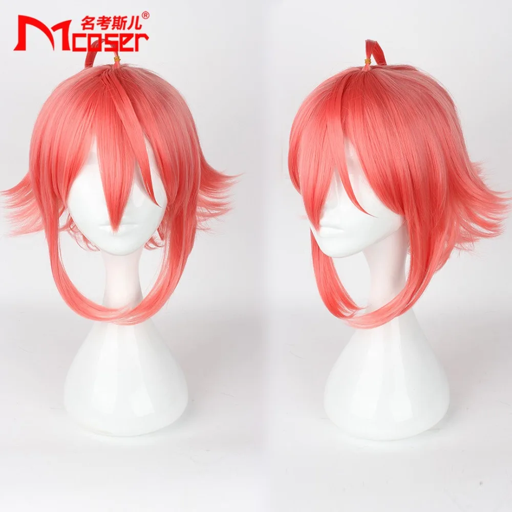 

Mcoser 2016 New Pink Wig Ensemble Stars Synthetic Short Curly Cosplay Wigs Anime Harajuku Hair Peruca/Pelucas/Perruque Pruik