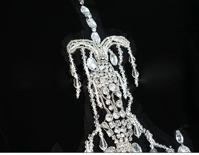 Kaufen Hohe Qualität 2019 Frühling Landebahn Mode Neue Samt Stoff Komplexen Hand Perlen Diamant Taste Langarm Schwarz Kleid Frauen