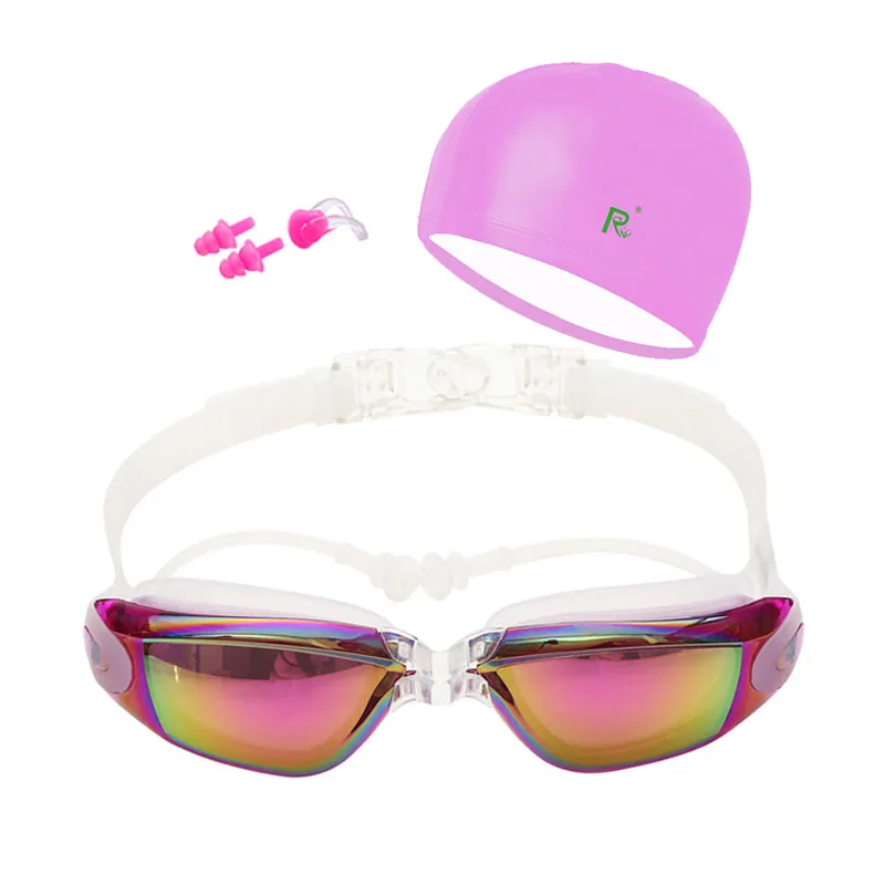 Новые очки для дайвинга с колпачком для взрослых, ушные затычки для носа, набор профессиональных водонепроницаемых противотуманных УФ-очков для плавания, очки для плавания