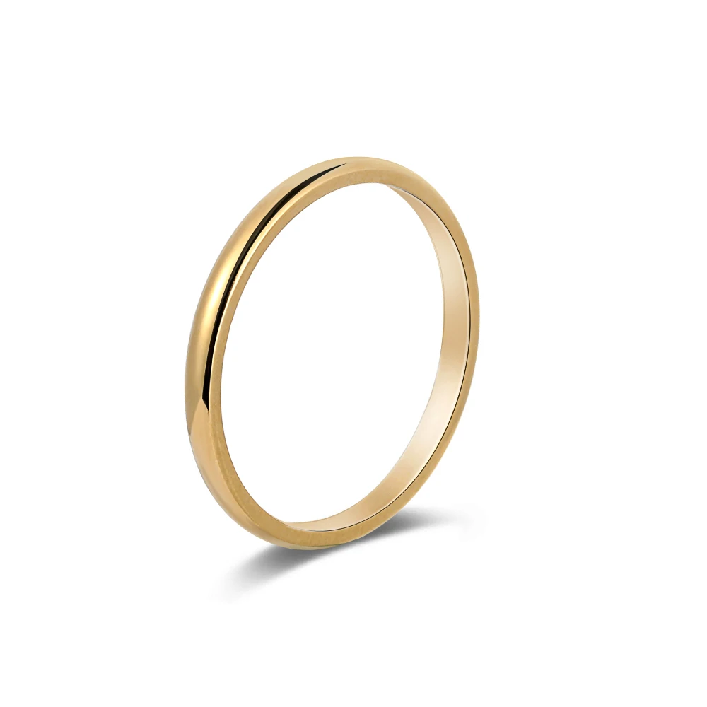 1 шт., лидер продаж, простое модное кольцо в стиле панк, 2 мм, тонкое штабелируемое кольцо из нержавеющей стали, Простые Вечерние ювелирные изделия для женщин и девушек, размер 3-10 - Цвет основного камня: Золотой